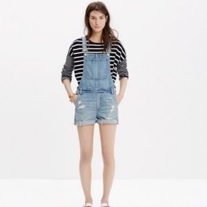 Madewell Adirondack Shorts Overalls Distressed